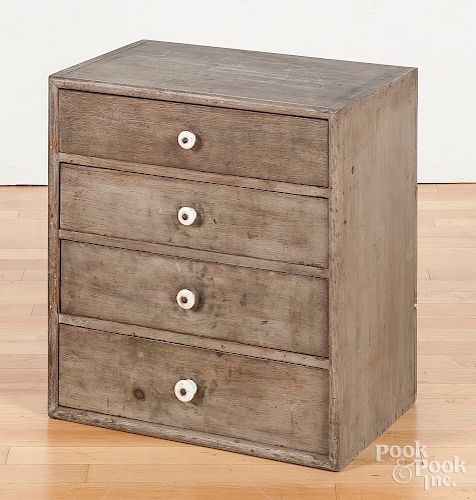 Painted pine countertop storage cabinet