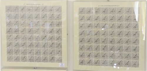 Laura Grisi (b. 1955), set of nine panels, ink on paper, Endless Dialogue - Index I, drawn in 1977, 18" x 18" each.