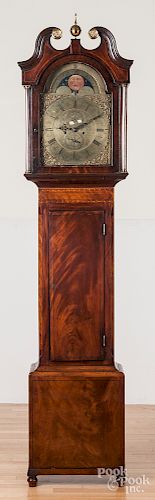English mahogany tall case clock