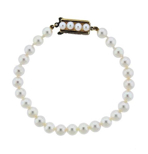 Mikimoto  14K Gold Pearl Bracelet