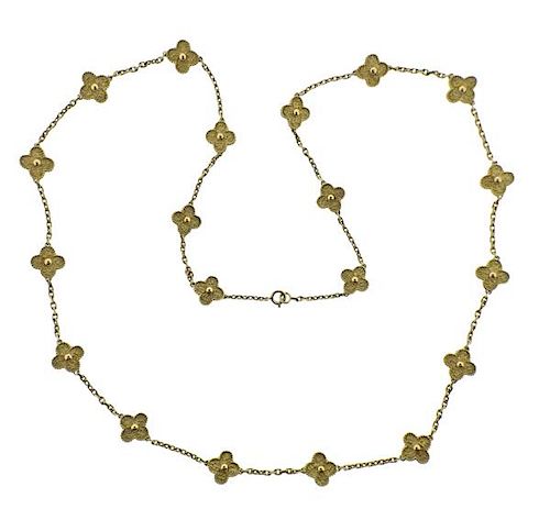 Van Cleef &amp; Arpels Alhambra 18K Gold 20 Motif Necklace