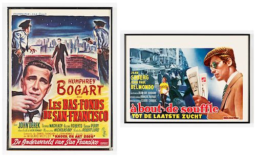 2 Vintage Movie Posters: "Breathless" and ''Knock on Any Door''
