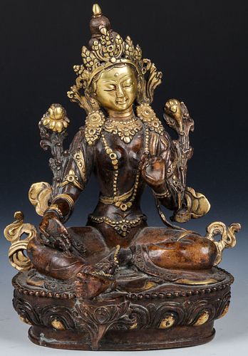 Sino-Tibetan Parcel Gilt Bronze Seated Buddha
