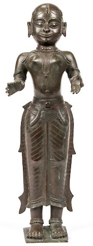  Cast Bronze Sculpture of a Female Deity, India