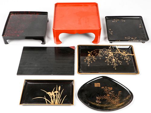 7 pc Japanese Lacquerware Collection