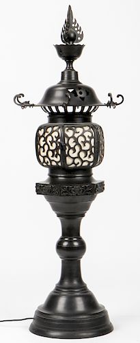 Japanese Bronze Electric Lantern