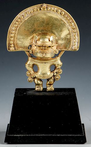 Gold Tairona Human Effigy Pendant, 800-1600 CE