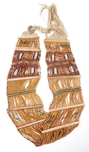 Antique Konyak Naga Glass Bead Belt, Mid 20th C., India