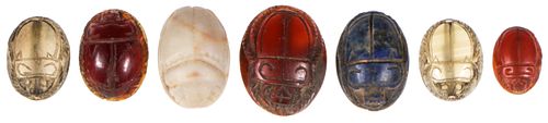 Group of 7 Egyptian Scarab Amulet Carvings