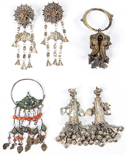 Collector's Lot of Antique Ethnographic Earrings