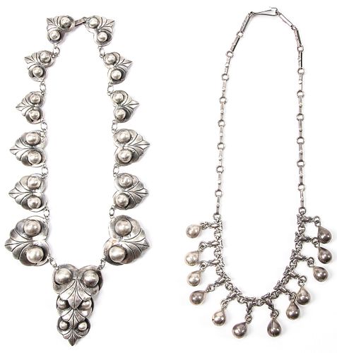 2 Silver Necklaces, Mexico