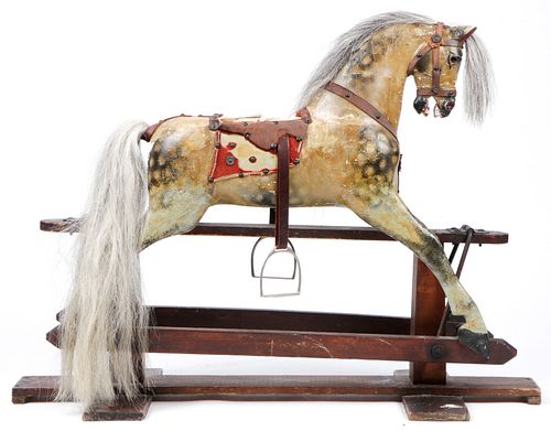 Antique 19th c. British Victorian Rocking Horse