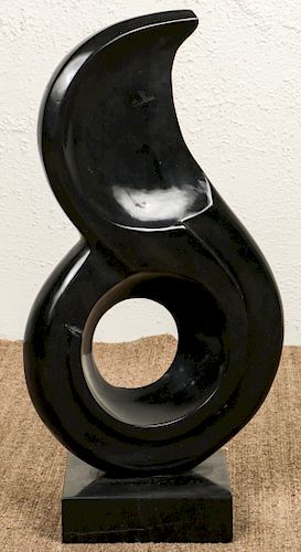 Fine Modern Shona Abstract Sculpture in Black Stone