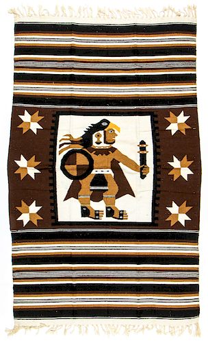Vintage Mexican Weaving of Cuauhtemoc: 82'' x 49''