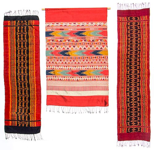 3 Lao/Thai Silk Ikat Textiles