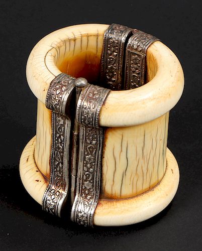 Antique Thick-Rimmed Cuff Bangle, India
