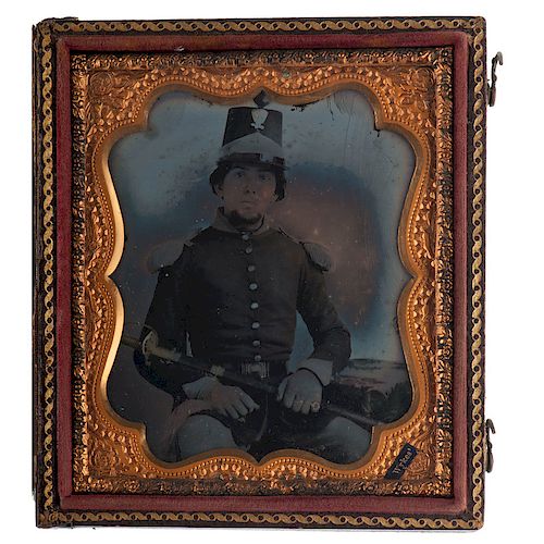 Sixth Plate Ambrotype of Captain George C. Trimble, 11th Virginia Militia, Later Served with 11th West Virginia Infantry