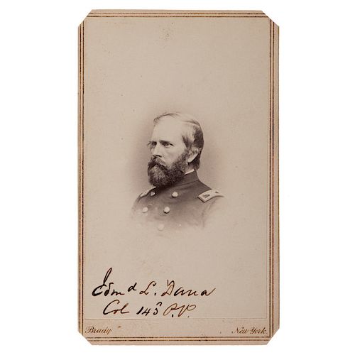 Signed CDV of Colonel Edmund Dana, 143rd Pennsylvania Infantry, WIA and POW