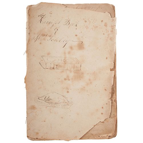 Famous Maryland Patriot Family Ca 1830 Manuscript Recipe Book, Identified to Ann Cadwalader Ringgold Schley