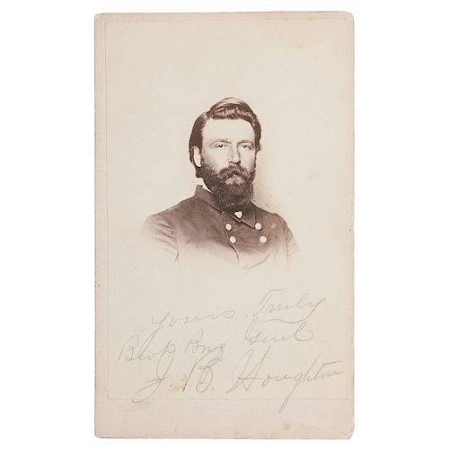 Autographed CDV of Brevet Brigadier General Moses B. Houghton, Colonel of the 3rd Michigan, AOP