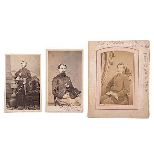 Gettysburg Participants, John Yellot, 1st Maryland, Cornelius Sweet, 137th New York, and Richard Parker, 12th US Infantry, CDVs