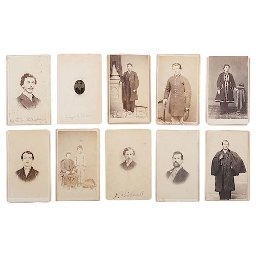 Civil War CDV Album Identified to the Gleason Family, Featuring Views of Soldiers, Including Zouave, and Women's Reformer Amelia Jenks Bloomer