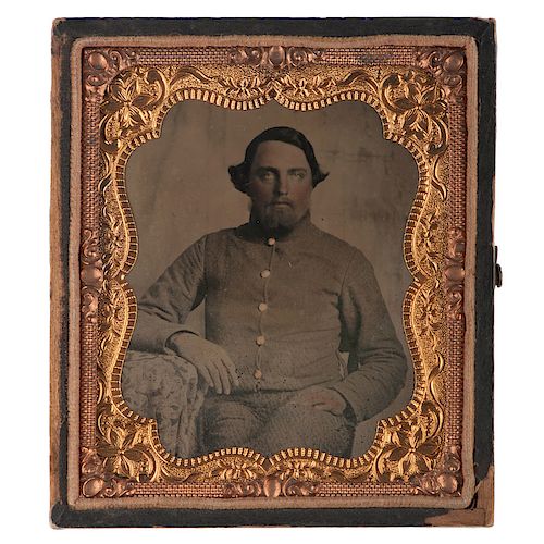 Sixth Plate Ambrotype of Confederate North Carolina Soldier
