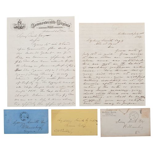 Southern Letter Collection of Attorney Sydney Smith, Williamsburg, Virginia