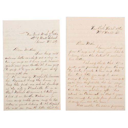 Civil War Correspondence b/w Brothers Rufus Cowing, Harvard Grad, NYC Judge, & Wall Street Lawyer, and Kirkland N. Cowing, 6th OH Infantry, KIA Chicka