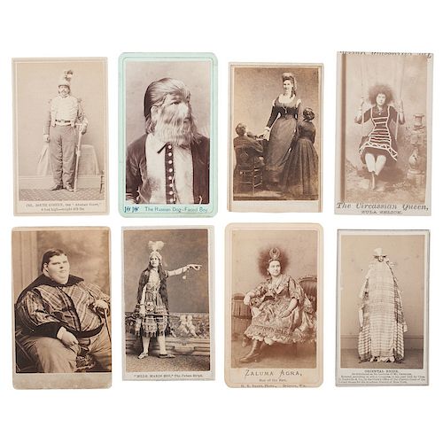 CDVs of Circus and Sideshow Performers, Incl. the Russian Dog-Faced Boy and Giant Boy David Navarro