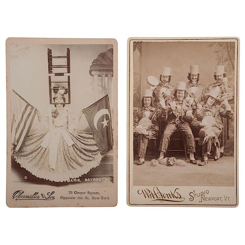 Cabinet Cards of Patriotic Musicians and Performers, Incl. Syrian Dancer Marie Bayrooty