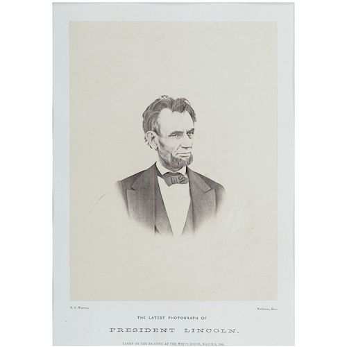The Last Photograph of Abraham Lincoln, Albumen Portrait by Warren