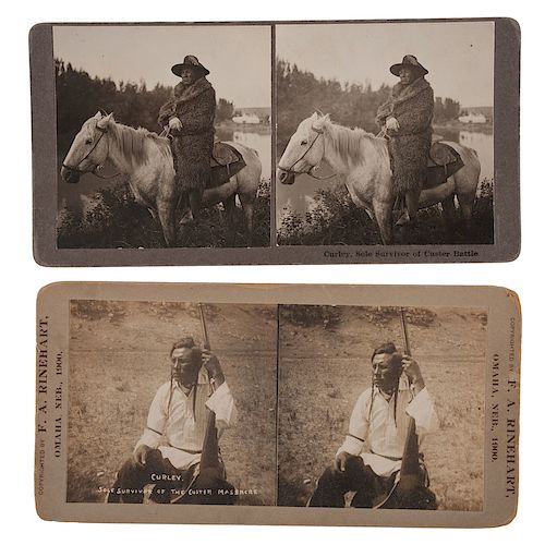 Custer's Scout Curley, Pair of Stereoviews
