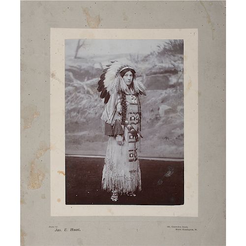 Large Format Photographs of a Woman Wearing a Buffalo Bill's Wild West Indian Costume at a London Performance