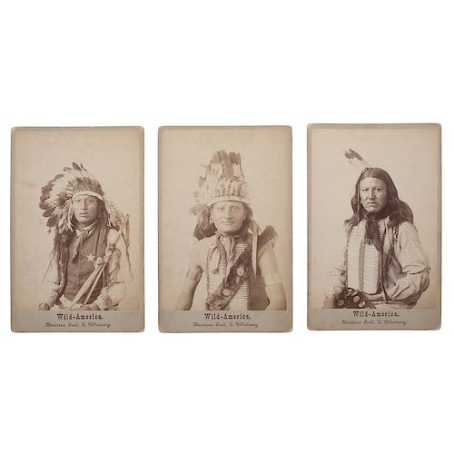 American Indian Performers in Europe, Three Cabinet Cards by Fred. C. Whitney