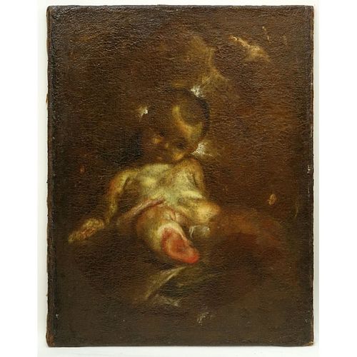 Attributed to: Federico Barocci, Italian (1526/28 - 1612) Oil on Canvas "Sketch of a Child", Label 