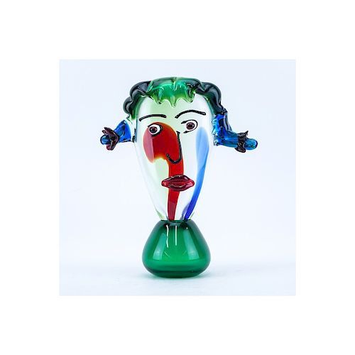 Mid Century Venetian Murano Style Art Glass Clown Sculpture. Good condition. Measures 15-1/2" H x 1
