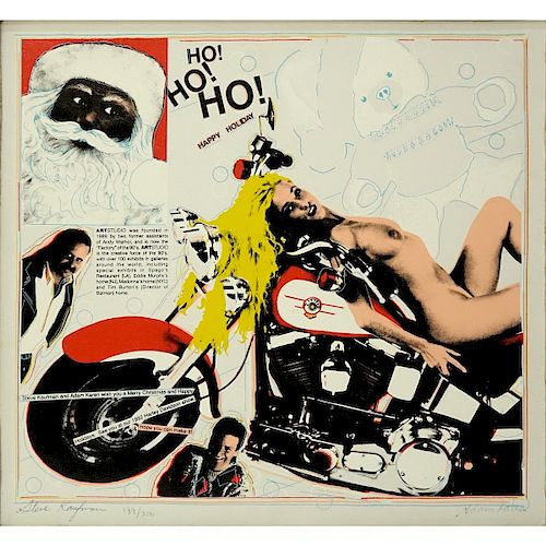 Steve Kaufman and Adam Karen, American (20th C) Print on Canvas, Ho Ho Ho, Signed and Numbered 189/