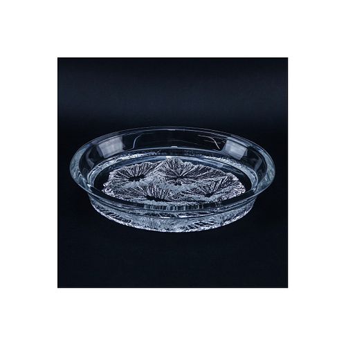 Large Daum France Crystal Centerpiece Bowl. Signed. Minor scuffs to base from display overall good 