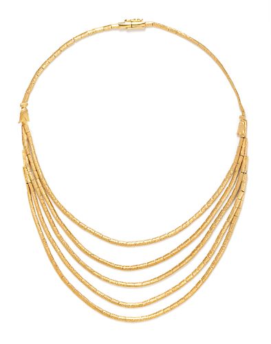 An 18 Karat Yellow Gold Swag Necklace, 31.35 dwts.