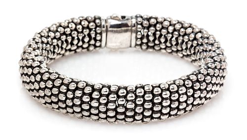 A Sterling Silver Beaded 'Caviar' Bracelet, Lagos, 60.80 dwts.