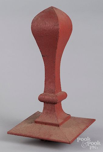 Painted tin roof finial