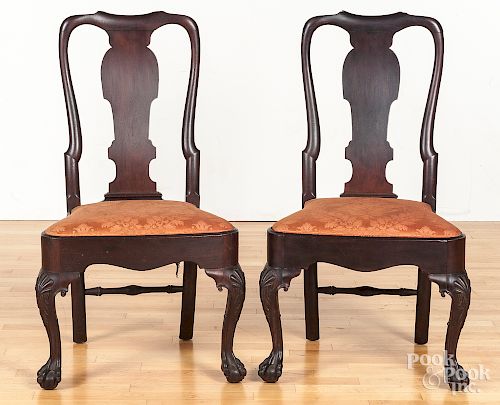Pair of Chippendale style mahogany chairs