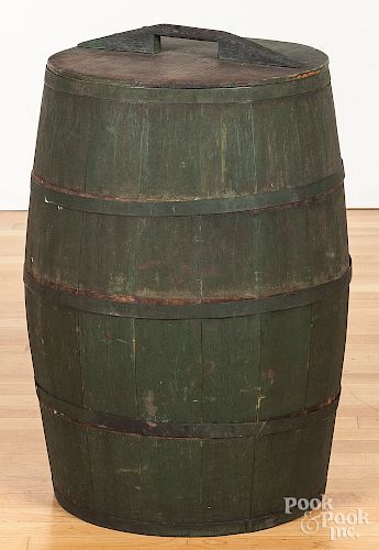 Painted lidded barrel
