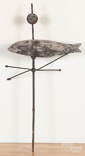 Wooden fish weathervane