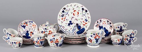 Thirty-four pieces of Gaudy Welsh porcelain