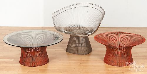 Mid-century modern stainless steel tub chair