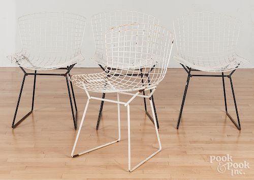 Set of four Bertoia mid-century modern chairs