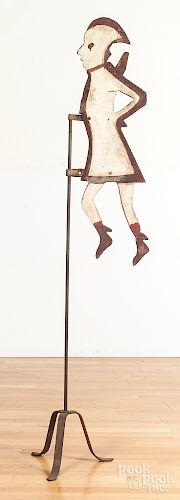 Painted wooden soldier weathervane