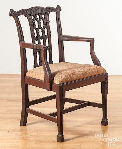 Chippendale style mahogany armchair